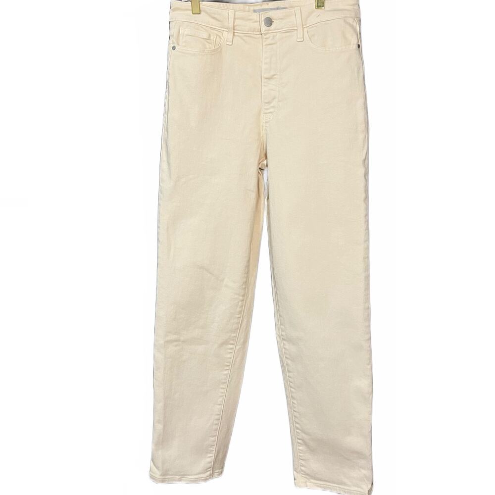 Athleta Women's Sculptek High Rise Cream Denim Jean Pants Size 8